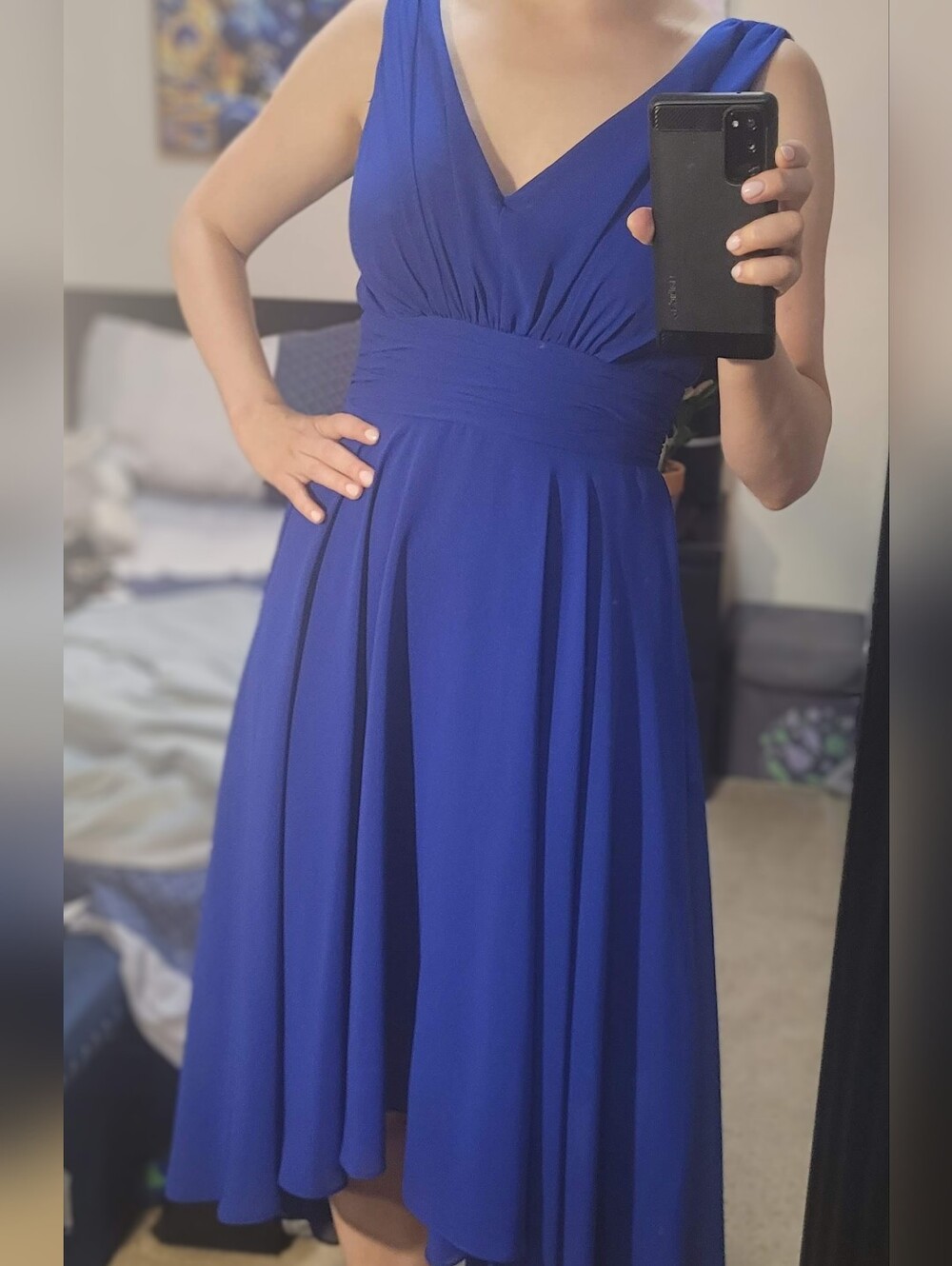 Chic Royal Blue High Low Dress